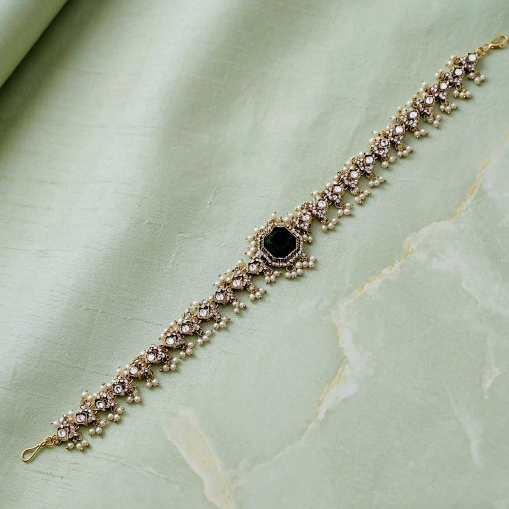 NAFJ Heritage Crystal Stone And Pearl Sheeshphool