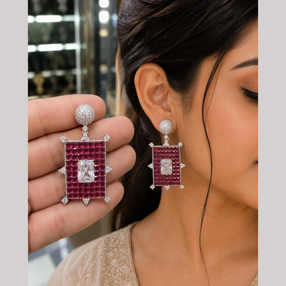 NAFJ American Diamond Dangler Earrings for Women