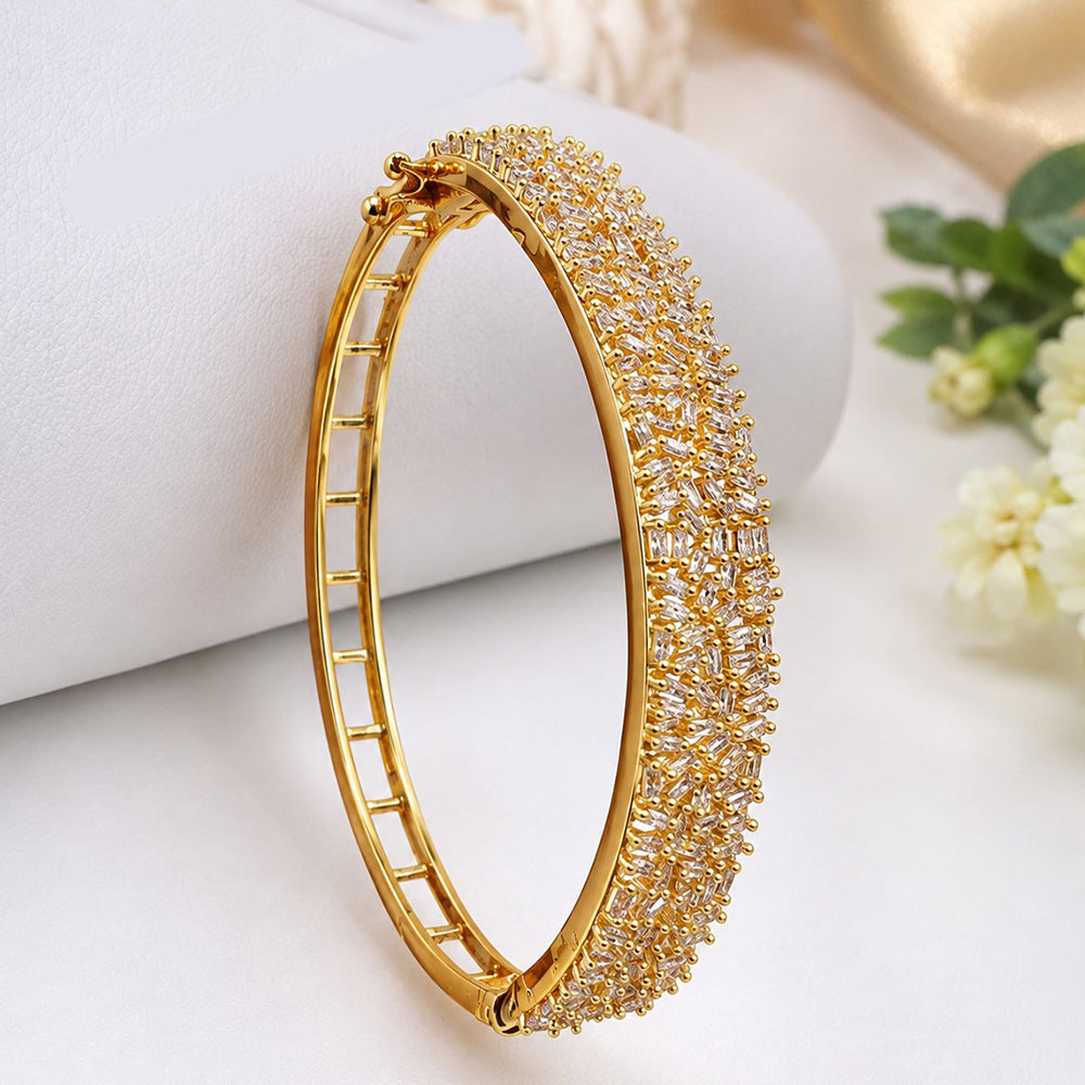 NAFJ Gold Plated American Diamond Openable Kada