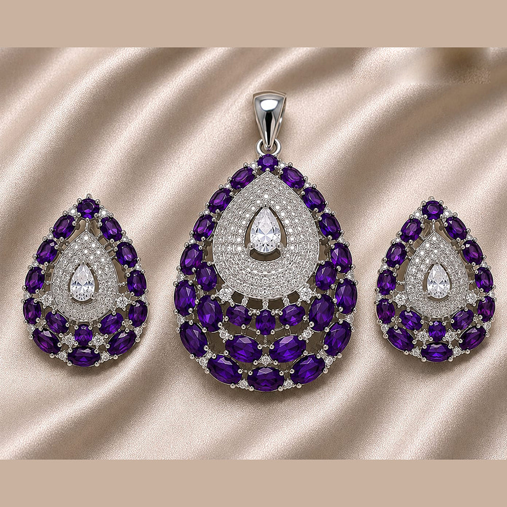 NAFJ Royal American Diamond Pendant Set