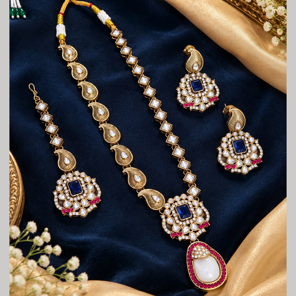 NAFJ Glamorous Crystal Stone And Austrian Stone Necklace Set