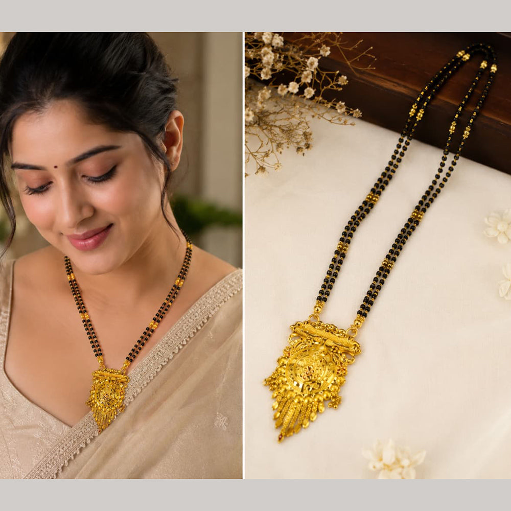 Shipra Gold Designer Black Pearl Manglasutra