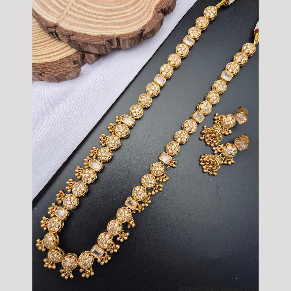 Reet Revaz Desi Chic Pota And Crystal Stone Occasion Ready Long Necklace Set