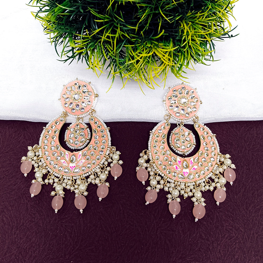 Darshana Jewels Gold Plated Kundan And Meenakari Dangler