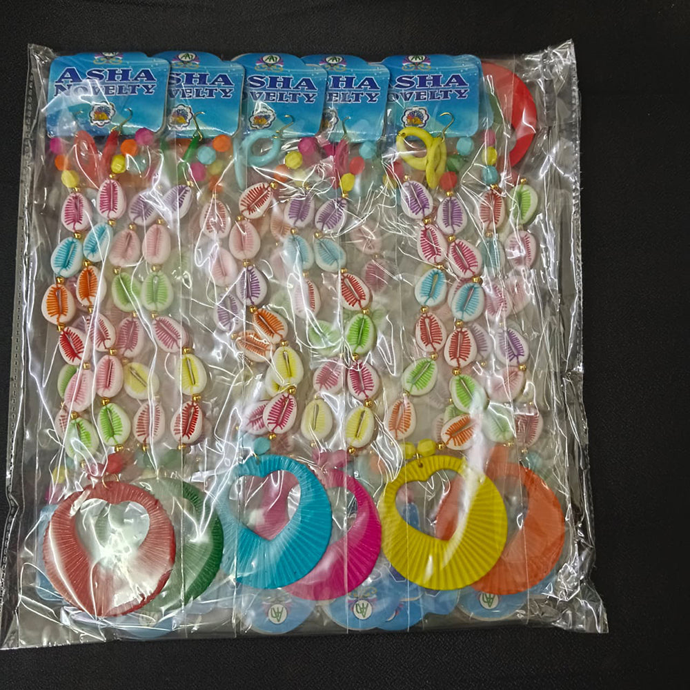 Asha Beads Fancy Colorful Beads Jewellery Necklace Set (Set of 12)