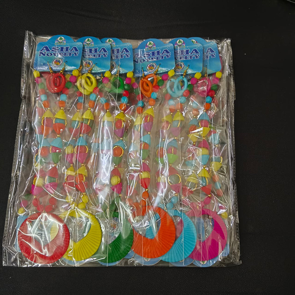 Asha Beads Fancy Colorful Beads Jewellery Necklace Set (Set of 12)
