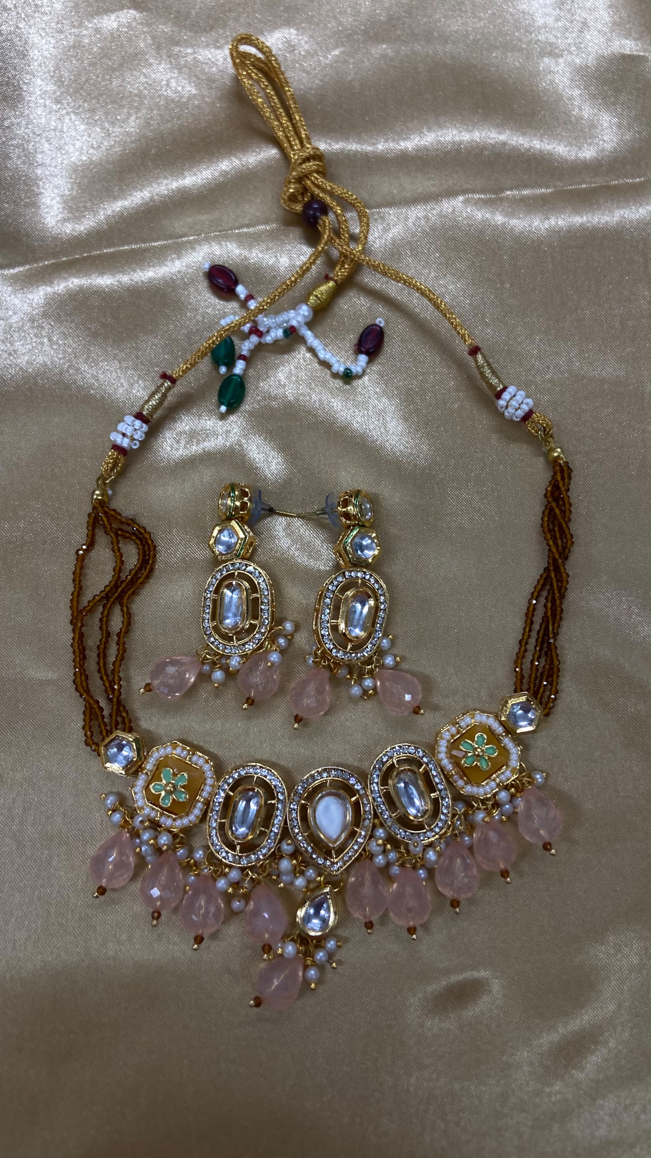 Darshana Jewels Designer Kundan And Austrian Stone Beads Necklace Set