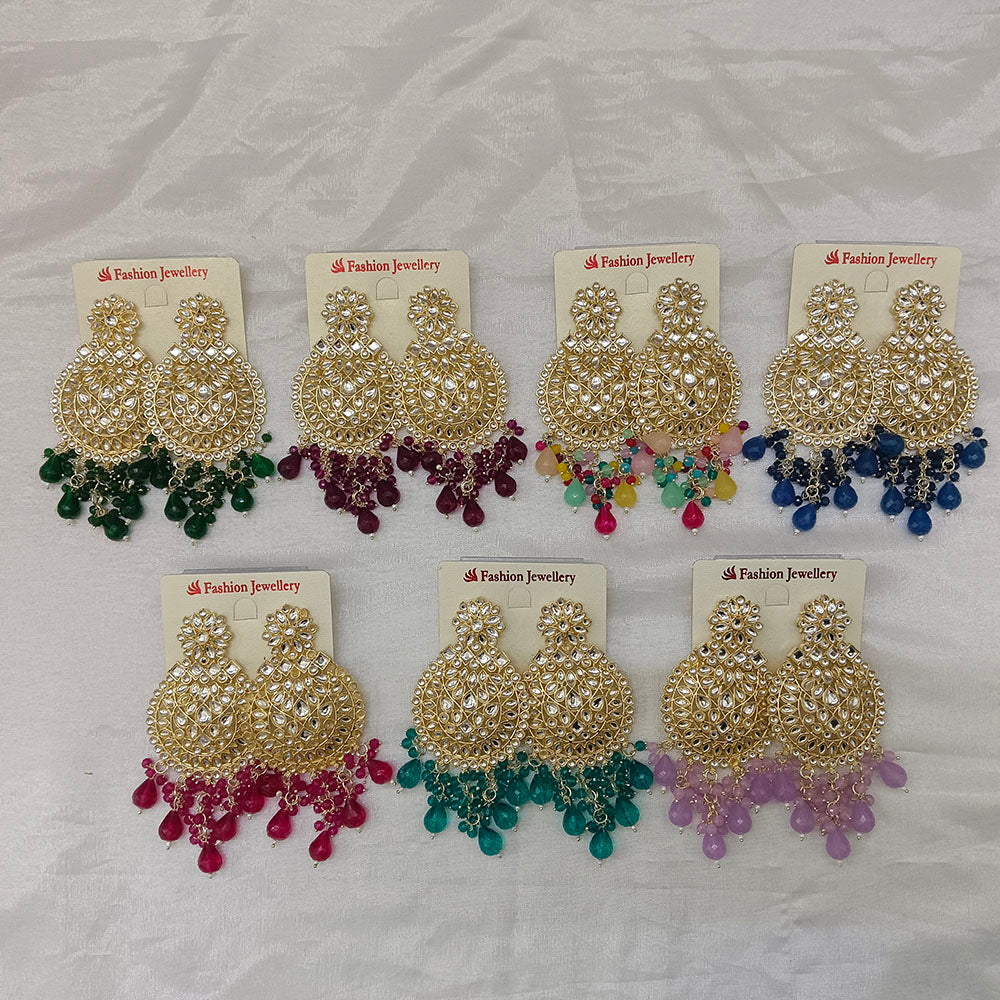 Hania Jewels Luxury Kundan Stone Pearl And Beads Dangler Earrings