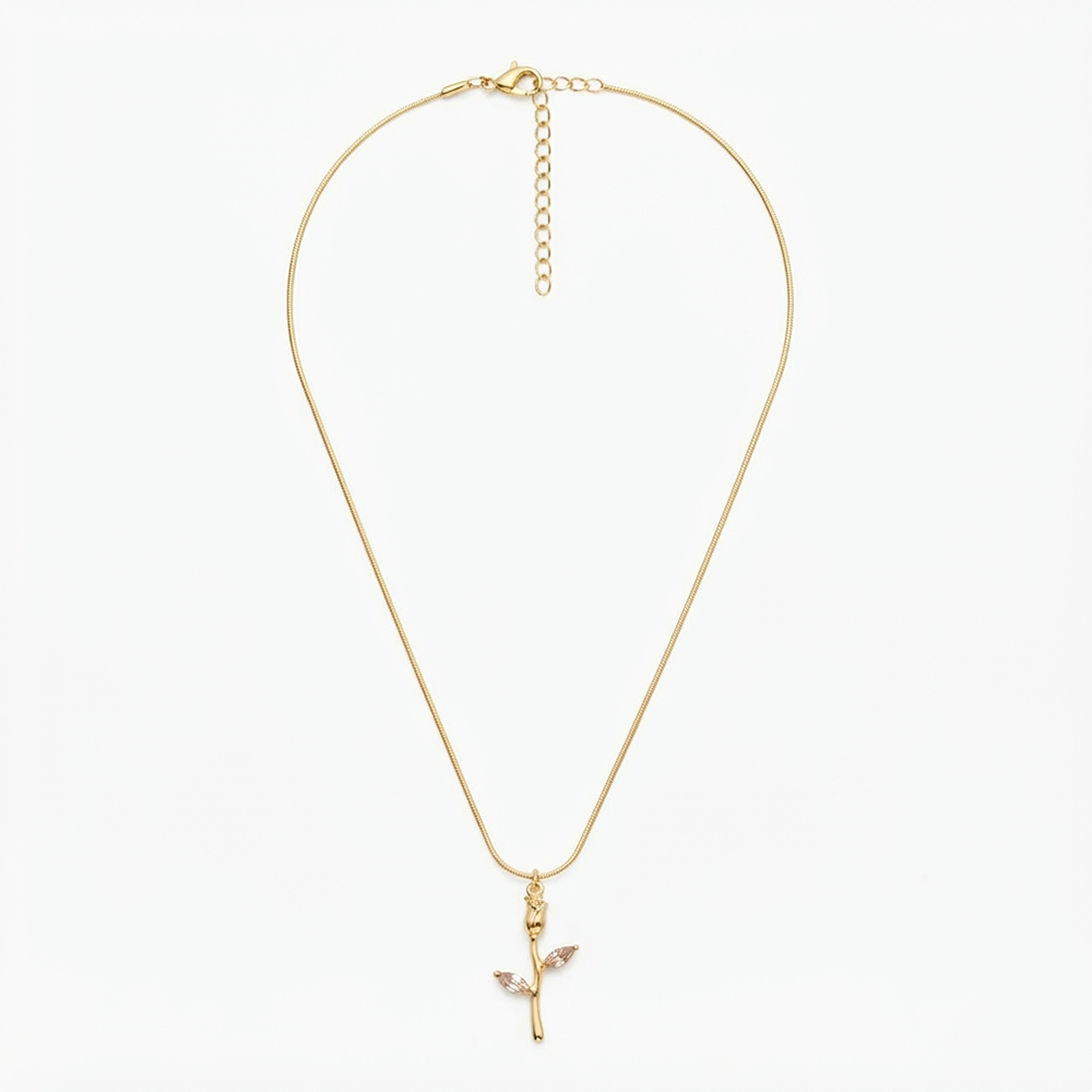 Darshana Jewels Stylish Gold Plated Tulip Flower Chain Pendant