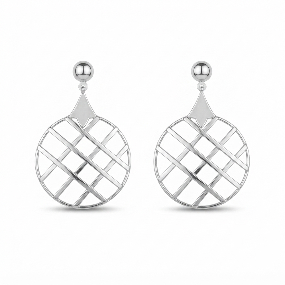 Darshana Jewels Stylish Silver Geometric Round Dangler Earrings for Women (Set of 6)