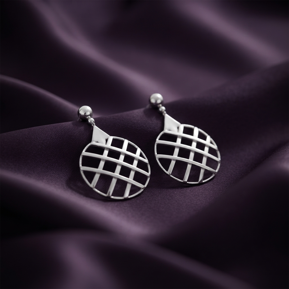 Darshana Jewels Stylish Silver Geometric Round Dangler Earrings for Women (Set of 6)