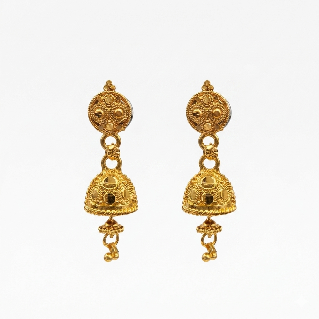 Darshana Jewels Elegant Gold Plated Floral Jhumka Drop Earrings(Pack Of 6)