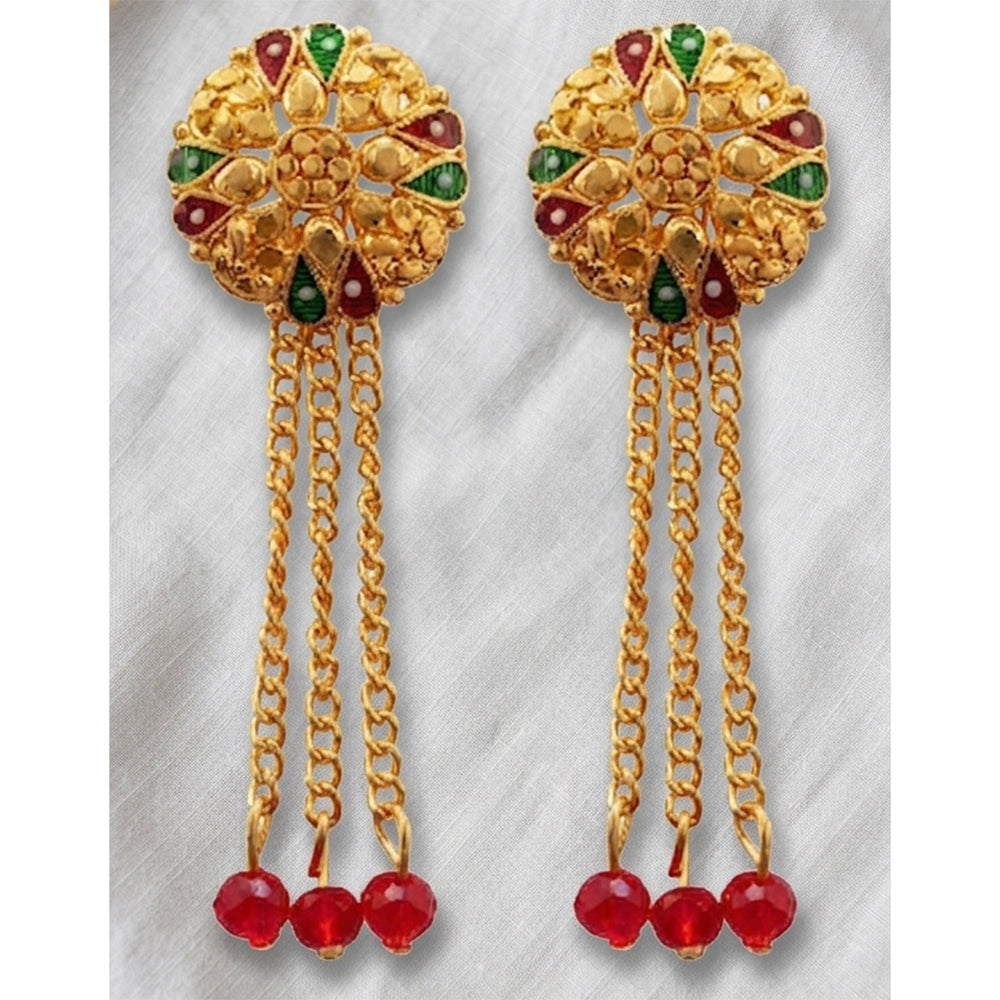 Darshana Jewels Gold Plated Traditional Dangler Tassel Earrings