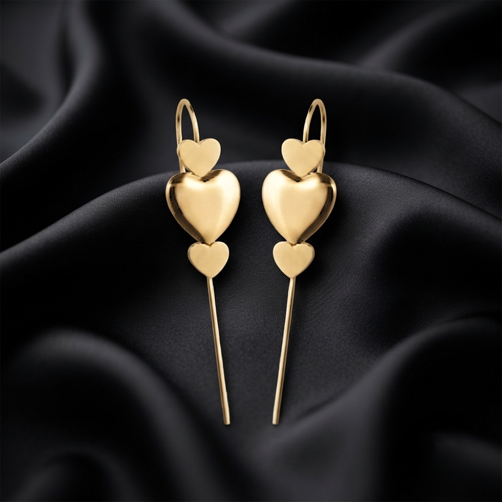 Urthn Gold Plated Heart Shape Ear cuff(Pack of 6)