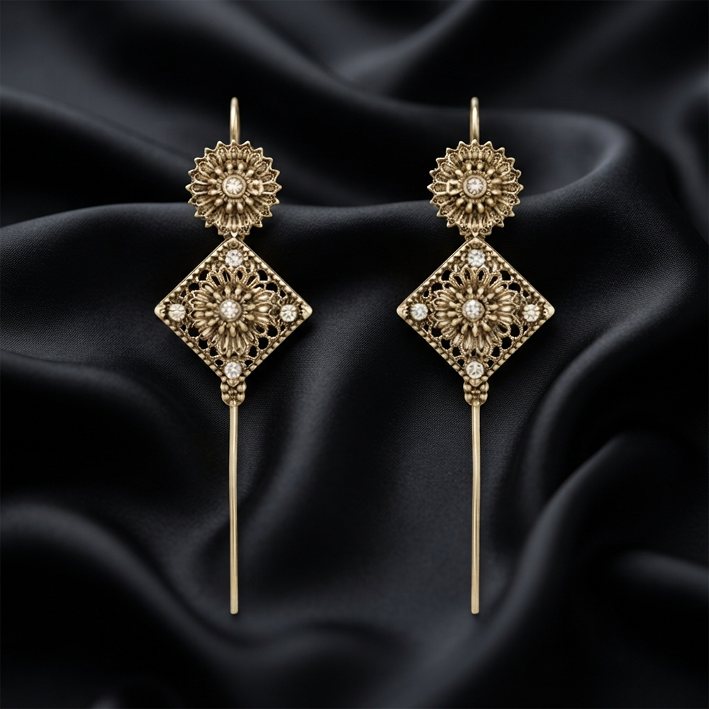 Urthn Gold Plated Square Ear cuff(Pack of 6)