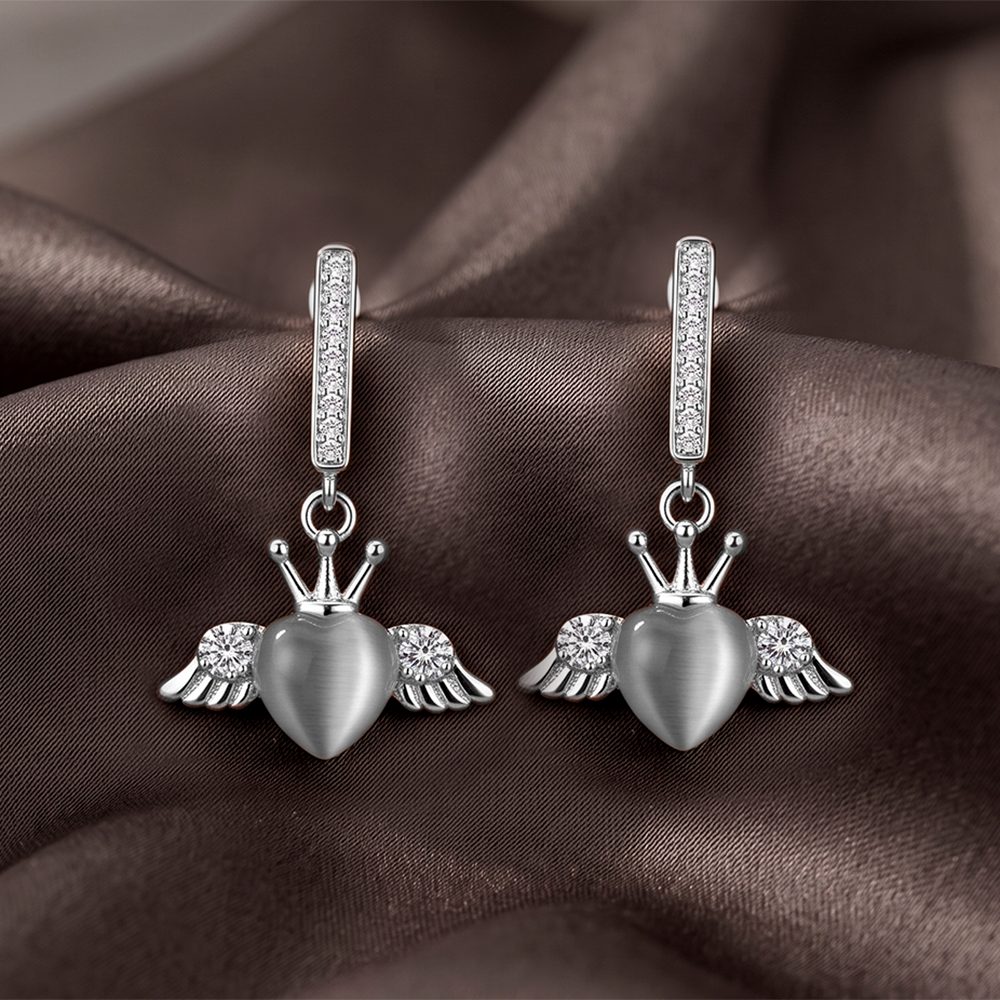 Urthn Silver Plated Monalisa Stone Dangler Earrings