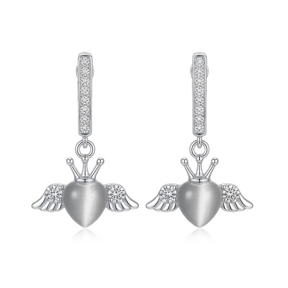 Urthn Silver Plated Monalisa Stone Dangler Earrings(Pack of 6 )