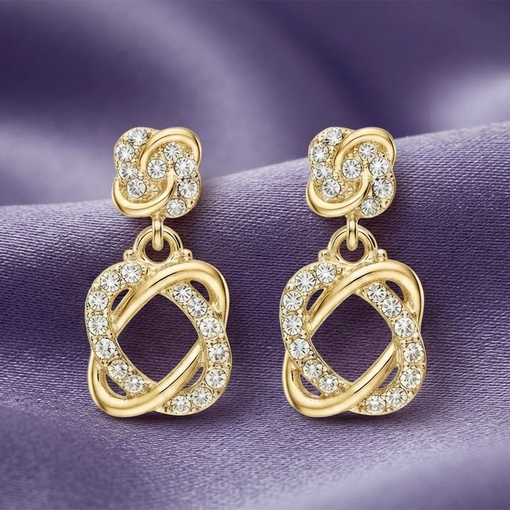 Urthn Gold Plated Austrian Stone Small Dangler Earrings