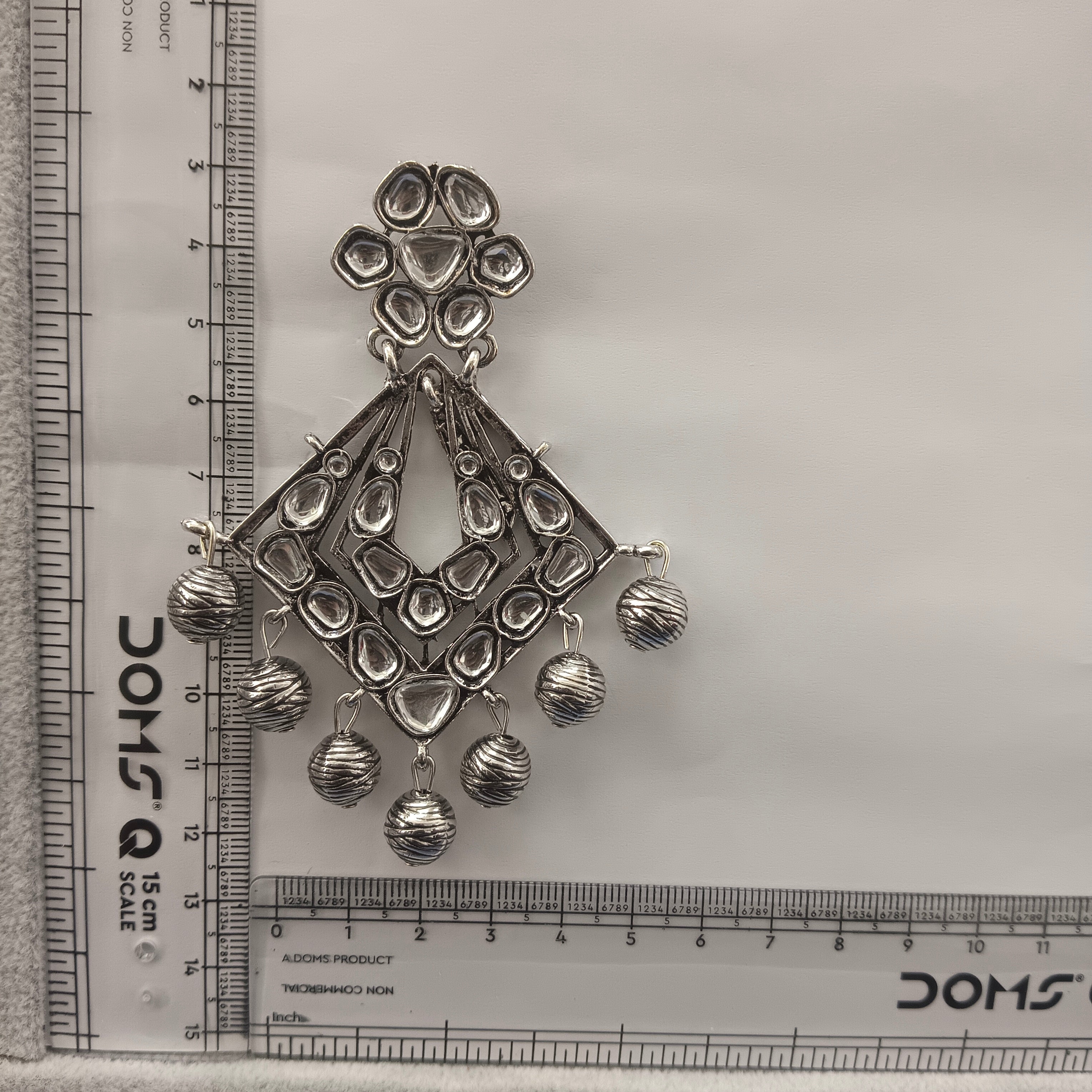Urthn Oxidised Earrings Featuring Mirror Cut Glass Stone for Girls & Women(Pack of 3)