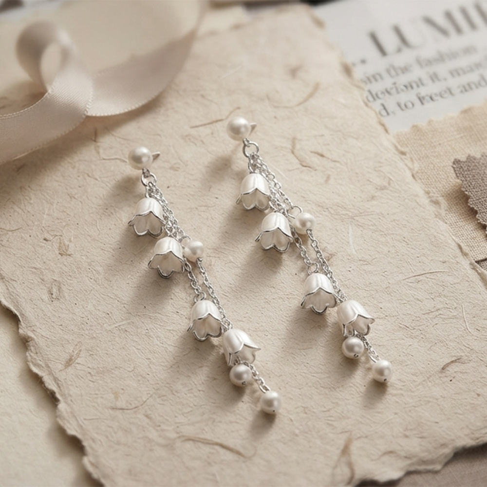 Urthn Trendy Long Tassel Earrings with Floral Drop for Women Stylish Party & Festive Wear Jewellery