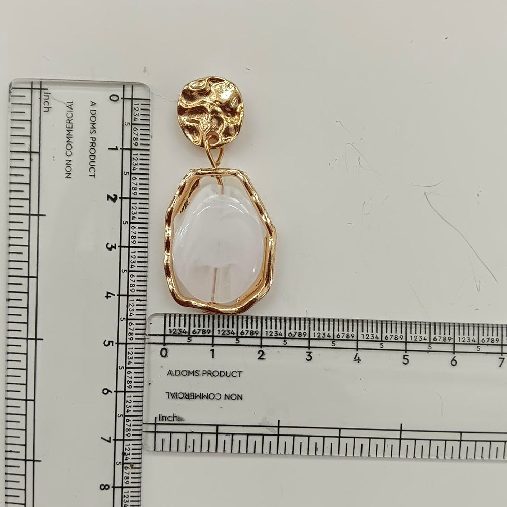 Urthn Trendy Ethnic White Marble Rasin Dangler Earrings for Women Wedding & Festive Wear Jewellery(Pack Of 3)
