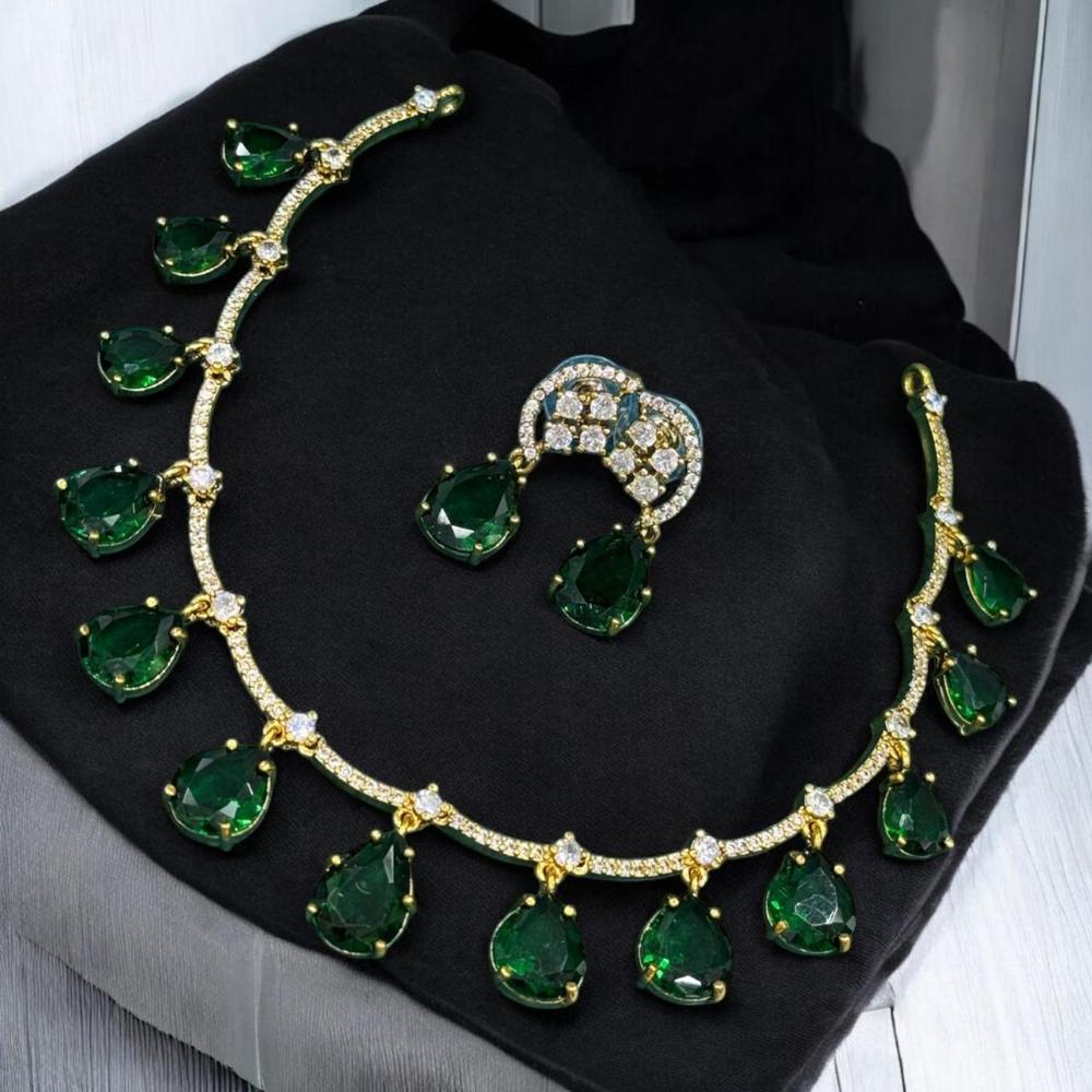 Sona Covering Glamorous Crystal Stone Necklace Set