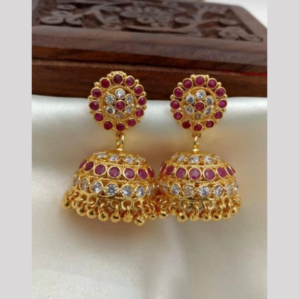 Sona Covering Graceful Austrian Stone Pearl Jhumki Earrings
