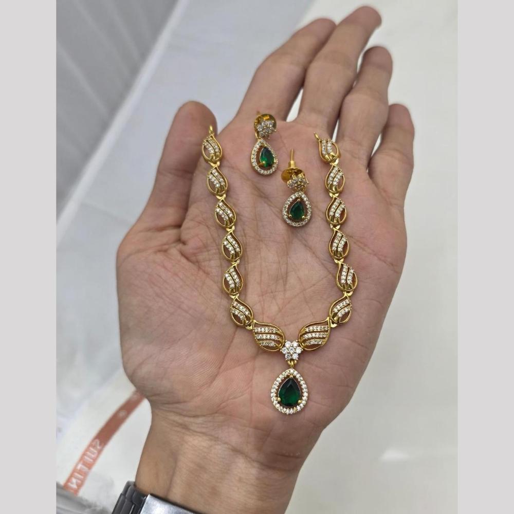 Sona Covering Glamorous Crystal Stone Necklace Set