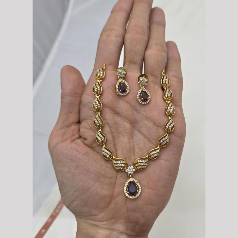 Sona Covering Glamorous Crystal Stone Necklace Set