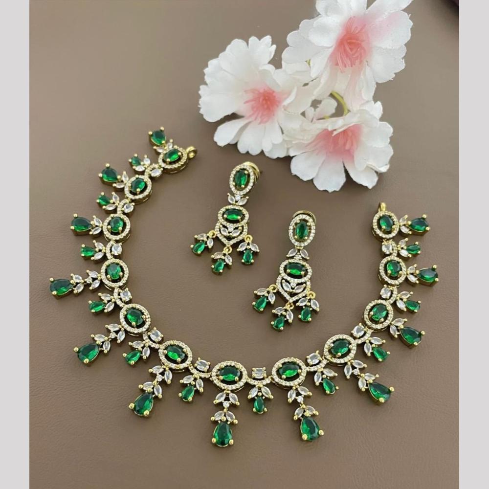 Sona Covering Glamorous Crystal Stone Necklace Set