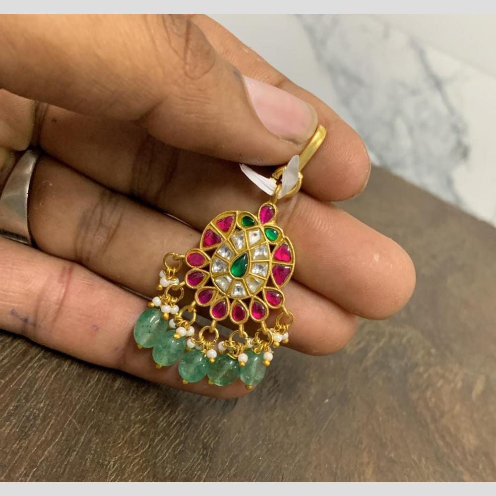 Sona Covering Designer Pota Stone And Beads Jadau Maangtikka