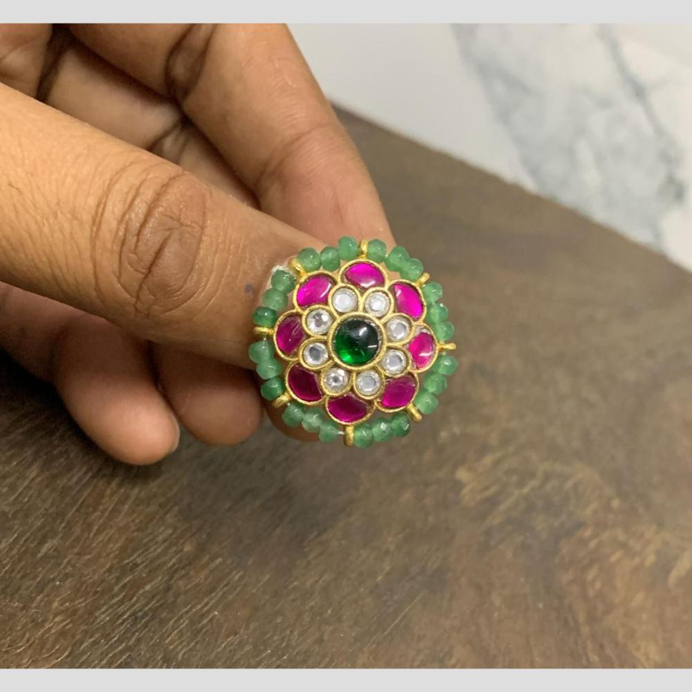 Sona Covering Pota Stone And Austrian Designer Finger Ring