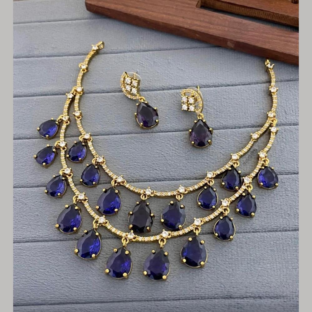 Sona Covering Glamorous Crystal Stone And Austrian Stone Necklace Set
