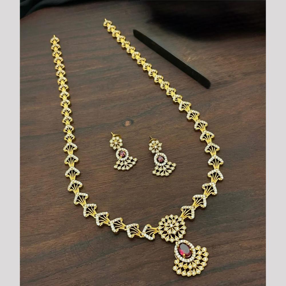 Sona Covering Elegant Crystal And Austrian Stone Designer Long Necklace Set