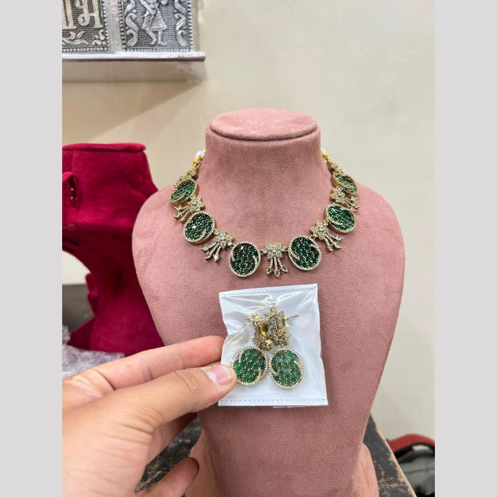 Sona Covering American Diamond Choker Necklace Set with Matching Earrings