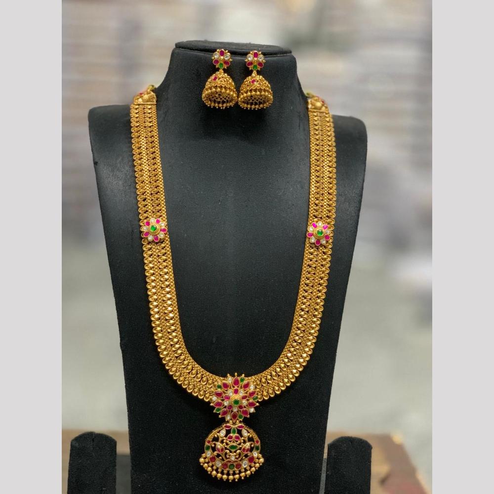 Sona Covering Luxury Pota Stone Pearl And Beads Long Necklace Set