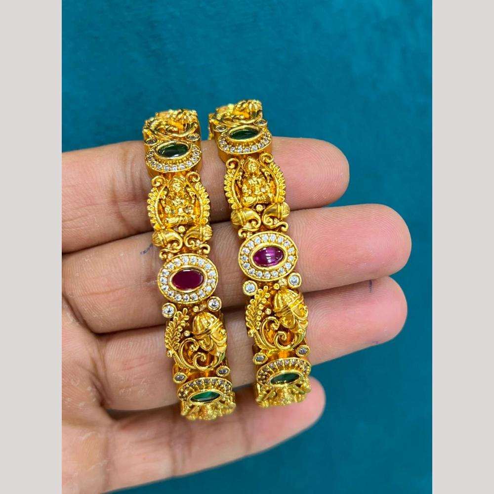 Sona Covering Premium South Indian Temple Pota Stone Bangles Set