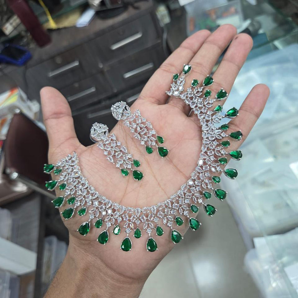Sona Covering Designer American Daimond Necklace Set