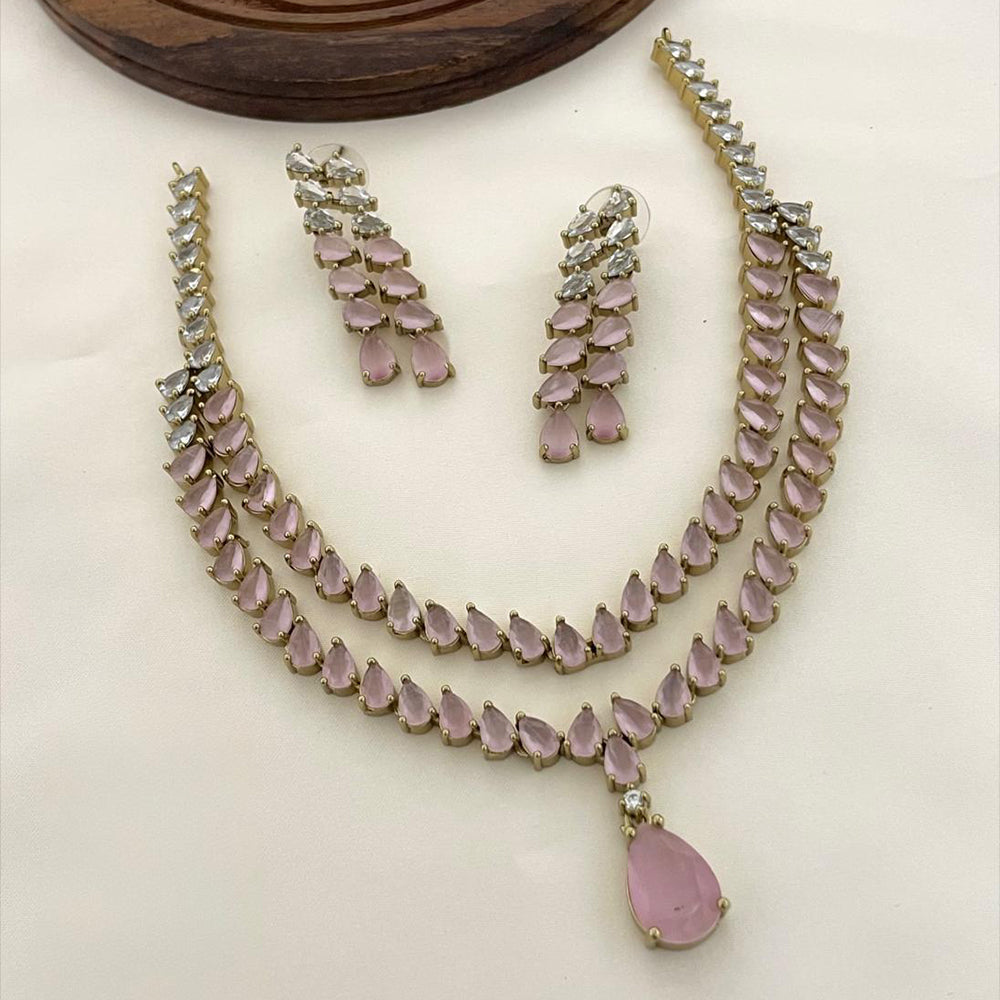 Sona Covering Designer American Daimond Necklace Set