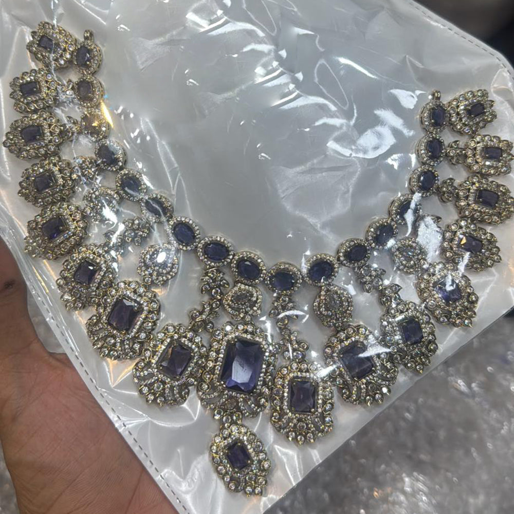 Sona Covering Designer American Daimond Necklace Set