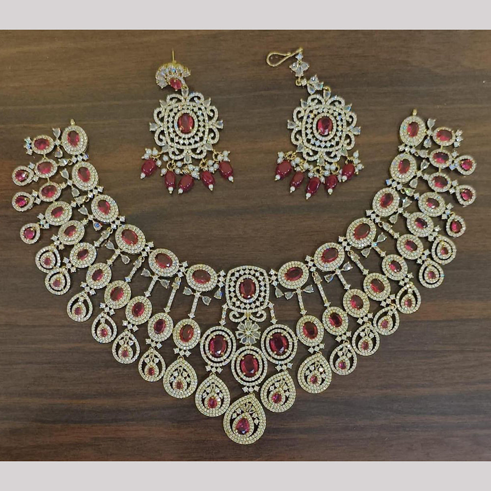 Sona Covering Designer American Daimond Necklace Set