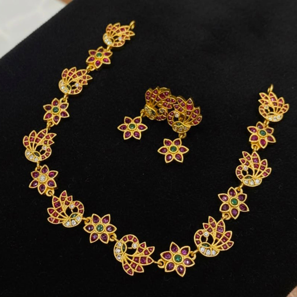 Sona Covering Delicate Pota Stone Necklace Set
