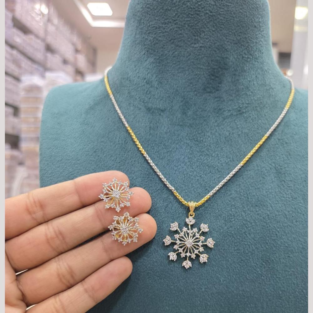 Sona Covering Delicate Austrian Stone Chain Pendant Set For Women