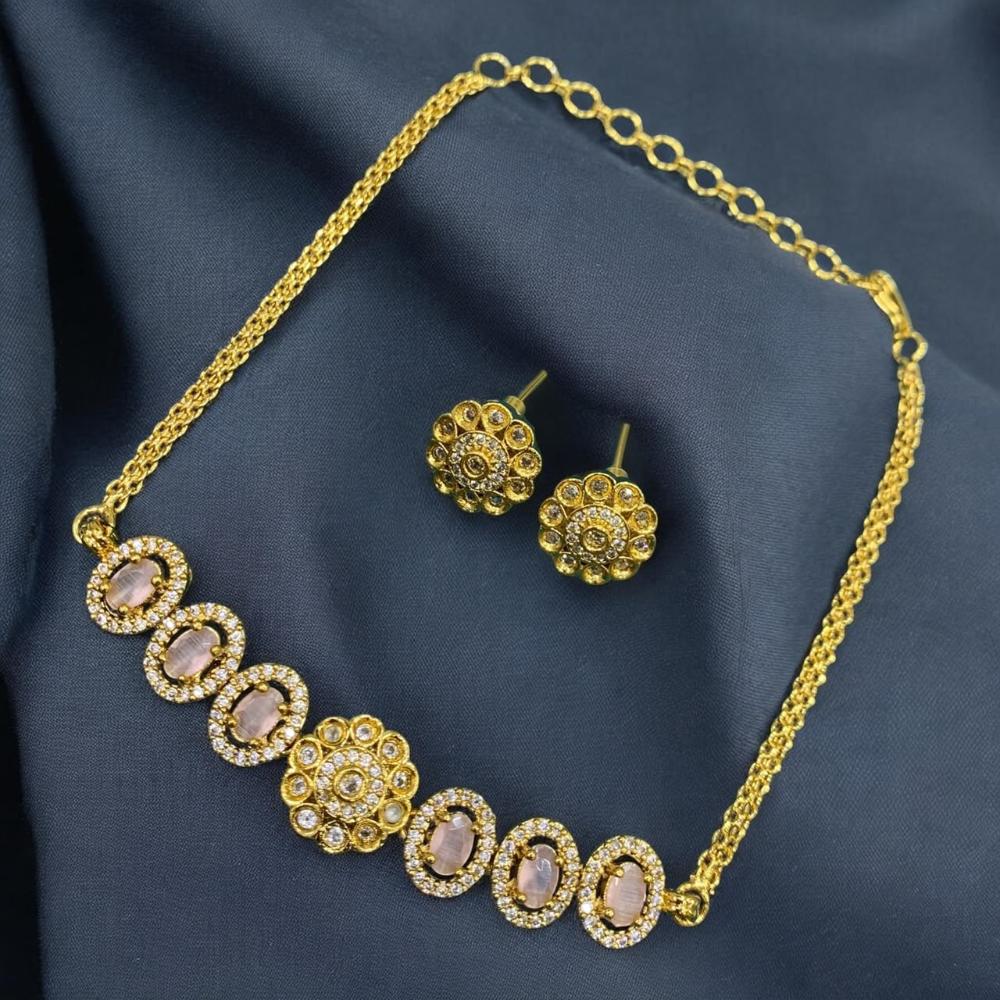 Sona Covering Designer American Daimond Necklace Set