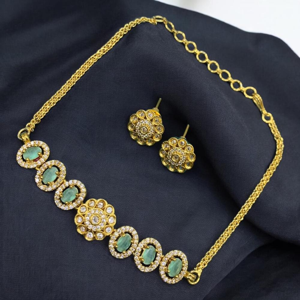 Sona Covering Designer American Daimond Necklace Set