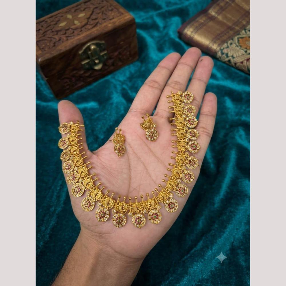 Sona Covering Glamorous Pota Stone Necklace Set