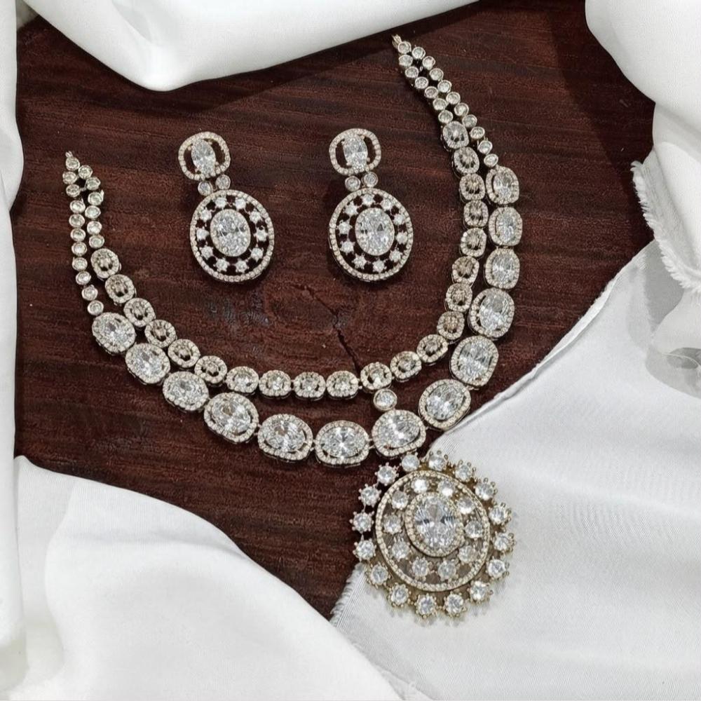 Sona Covering American Diamond Necklace Set