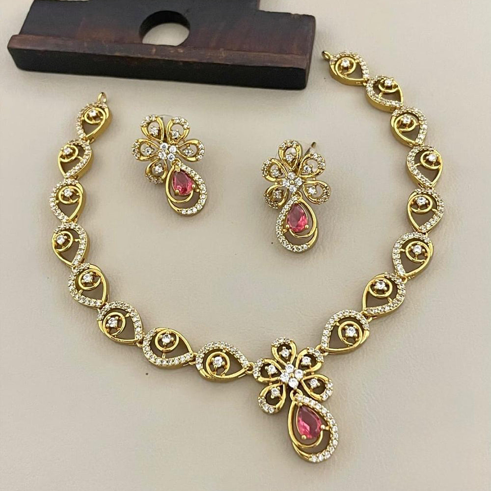 Sona Covering Elegant Crystal Stone And Austrian Stone Necklace Set