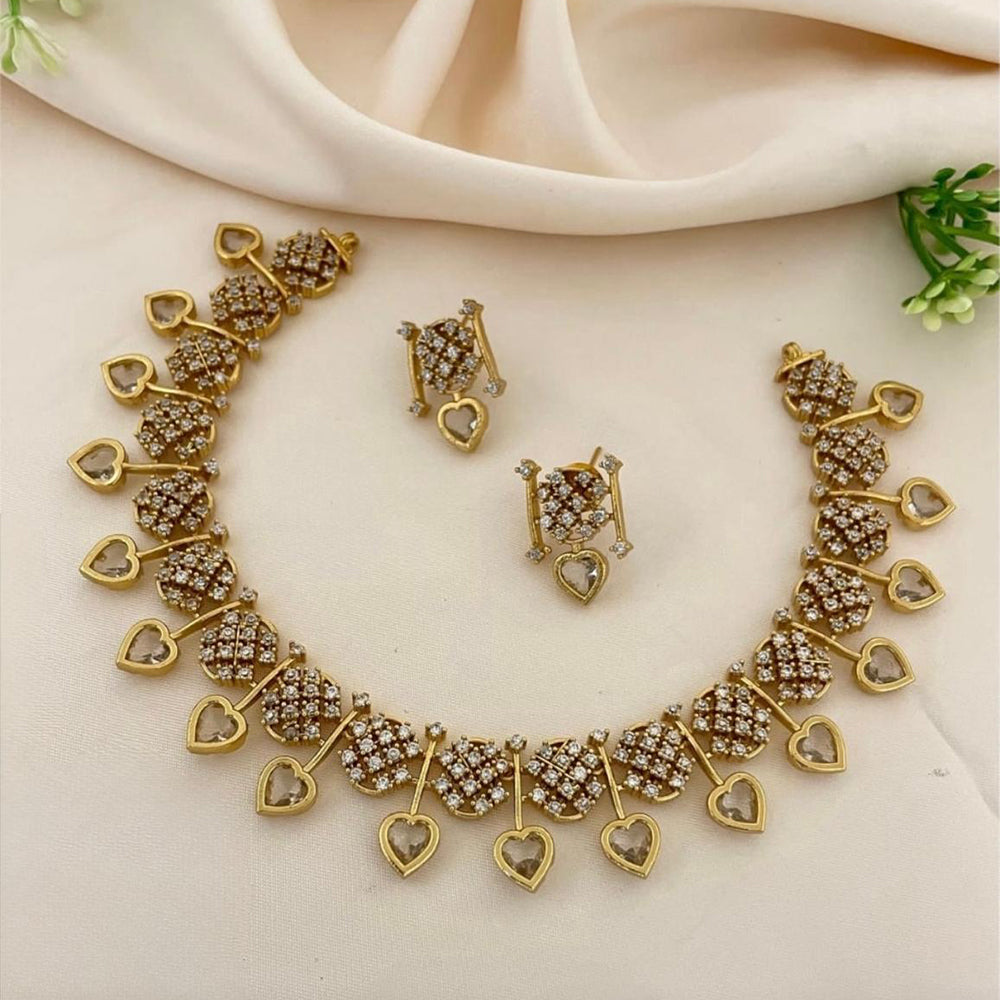 Sona Covering Elegant Crystal Stone And Austrian Stone Necklace Set