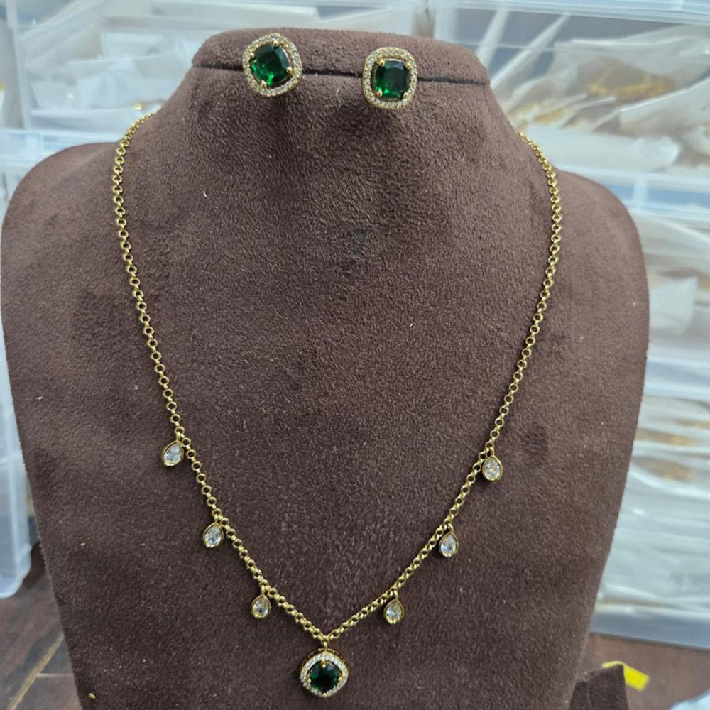 Sona Covering Classic American Diamond Designer Jewellery Necklace Set